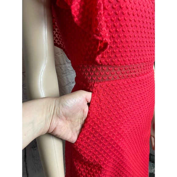 NWT New $440 Maje Red Roucoul Heart Embroidered Dress Size 1 US S - Picture 12 of 15